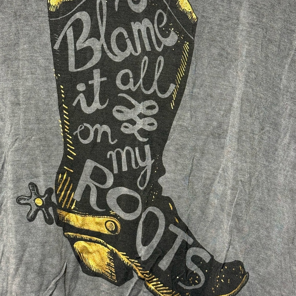 Blame It All On My Roots Graphic Tank Top - Women size L Garth Brooks - Picture 2 of 6